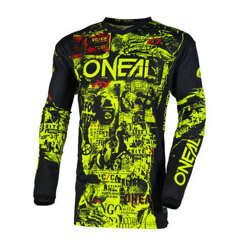 O'Neal 2025 Youth ELEMENT Attack Jersey - Black/Neon Yellow