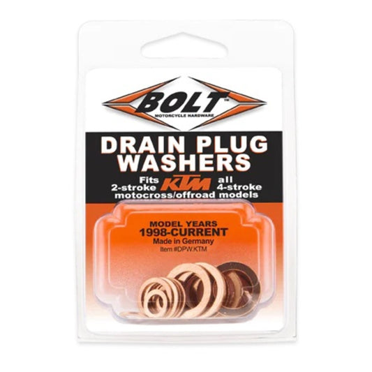 BOLT DRAIN PLUG COPPER WASHER SET KTM (16 pc)