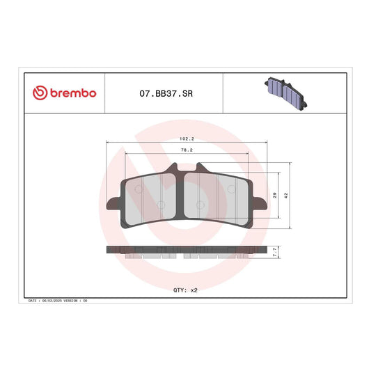 Brembo Xtra Sinter Front Brake Pads 07BB37SR