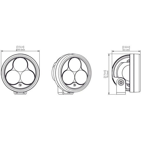 Denali D3 LED Driving Light - DataDim™ Technology - Single