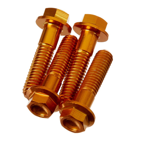 DRC Aluminum M6 Flange Bolts 25mm - Gold 4pcs