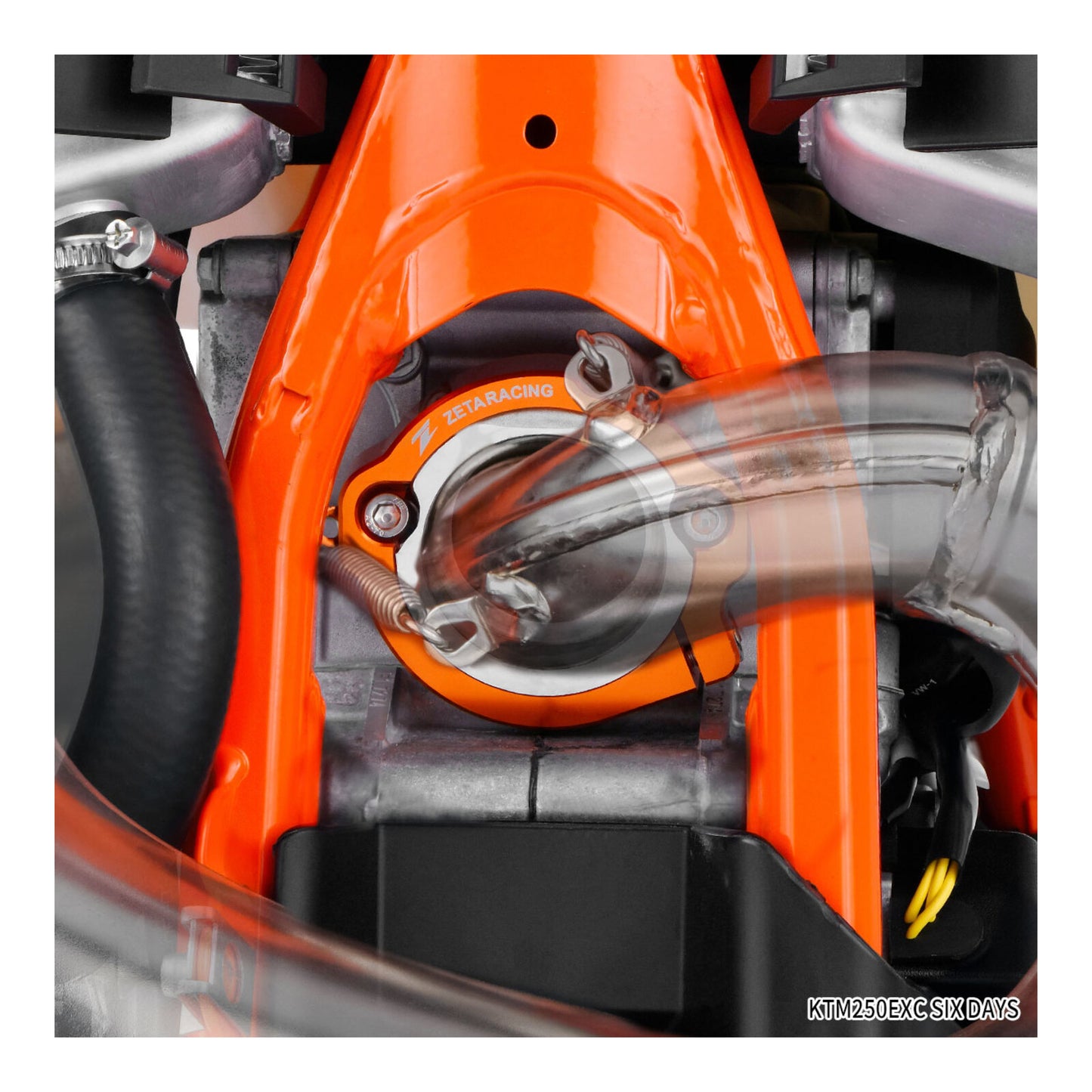 Zeta Exhaust Flange Guard KTM Husqvarna GasGas 2-Stroke - Red