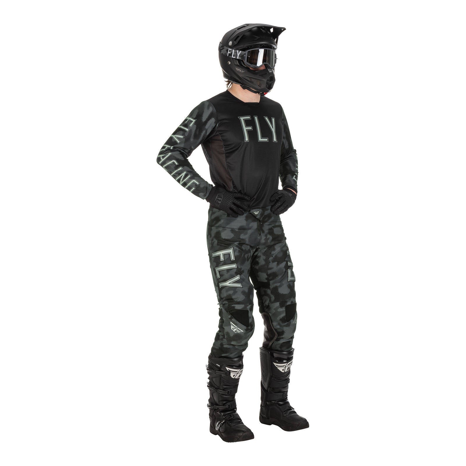 Fly Racing Kinetic Special Edition Tactic Pant - Black / Grey Camo