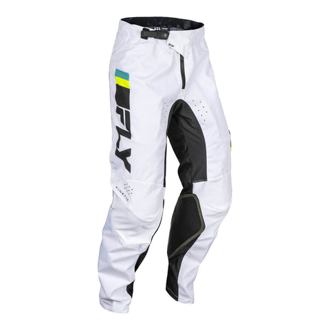 FLY Racing Kinetic Prix Pants - White / Black / Hi-Vis