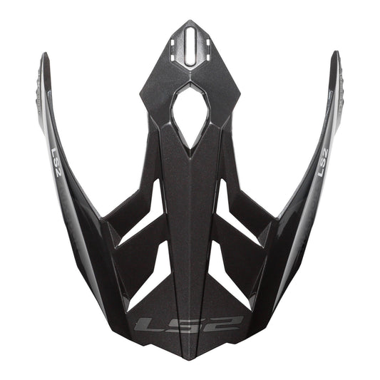 LS2 MX701 Frontier Helmet Peak - Gloss Titanium / Red
