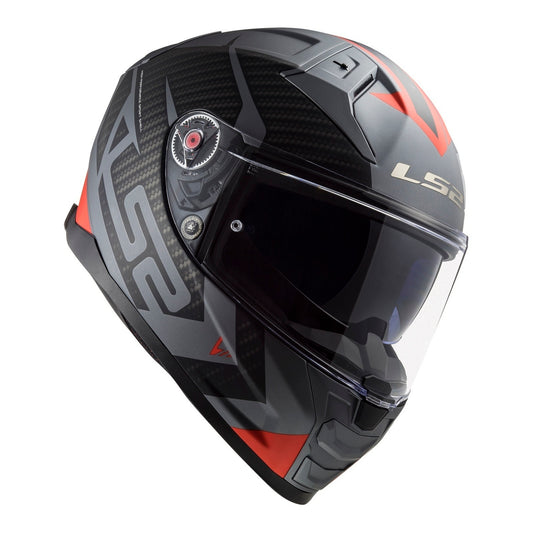 LS2 FF811 Vector II Splitter Helmets - Matte Titanium / Red