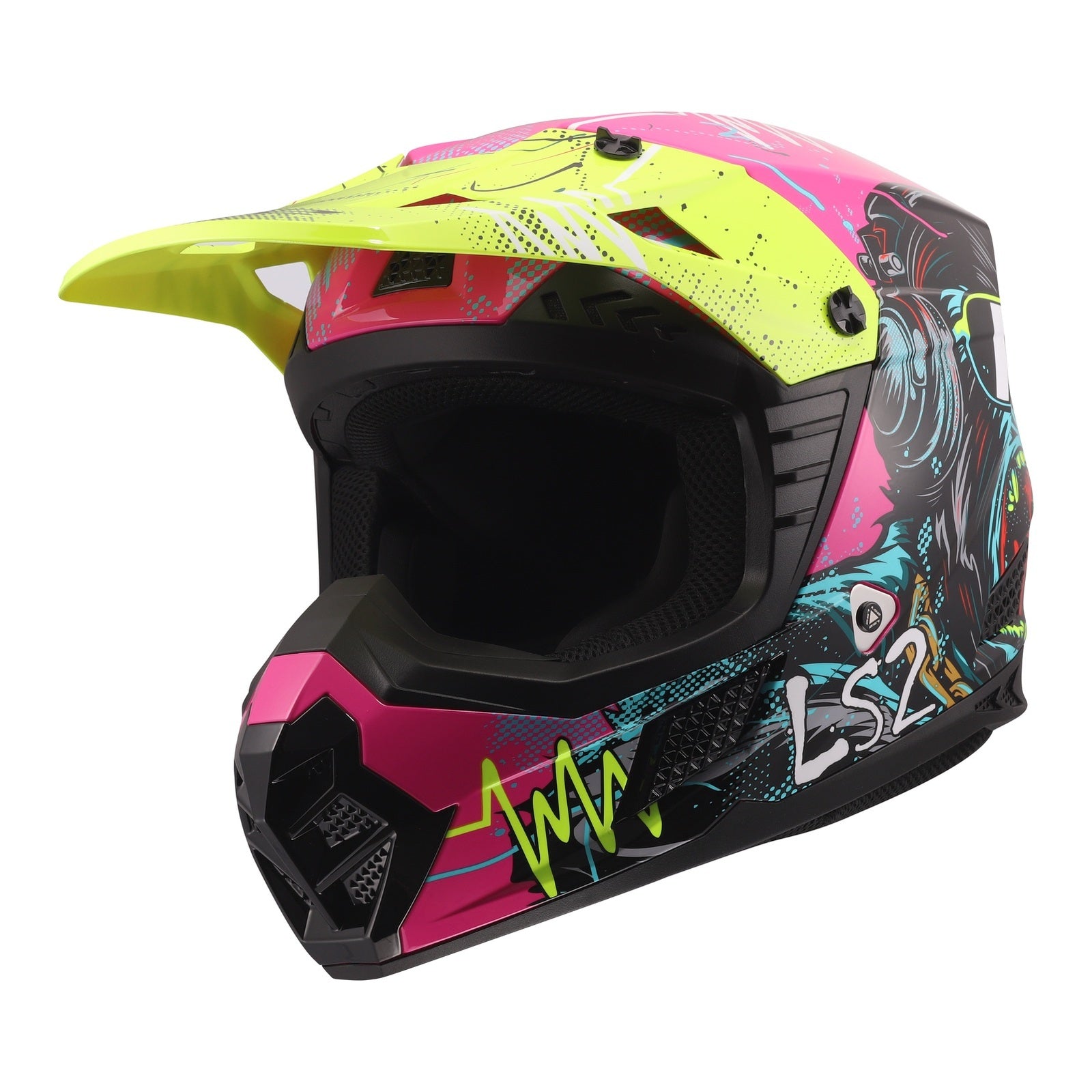 LS2 MX706J COZ Junior Gorilla Helmet - Gloss Purple 06