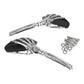 Whites Mirror - Universal Skeleton Hand Chrome / Black Harley (Pair)