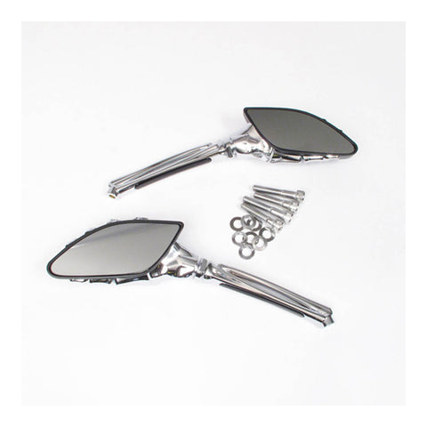 Whites Mirror - Universal Skeleton Hand Chrome / Black Harley (Pair)