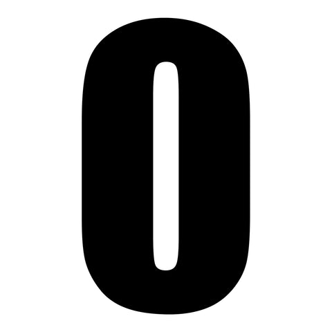 Whites Race Number - Black #0 (10 Pack)