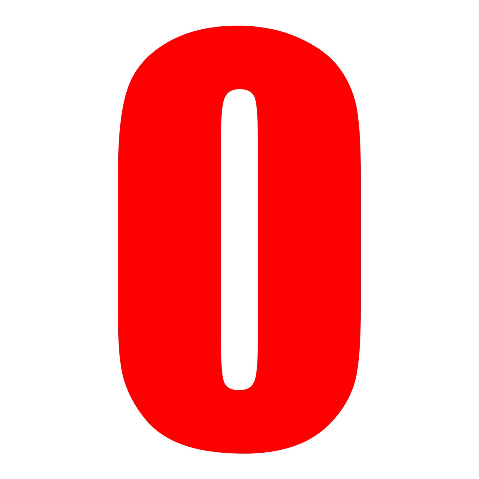 Whites Race Number - Red #0 (10 Pack)