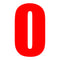 Whites Race Number - Red #0 (10 Pack)