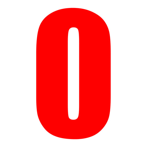 Whites Race Number - Red #0 (10 Pack)