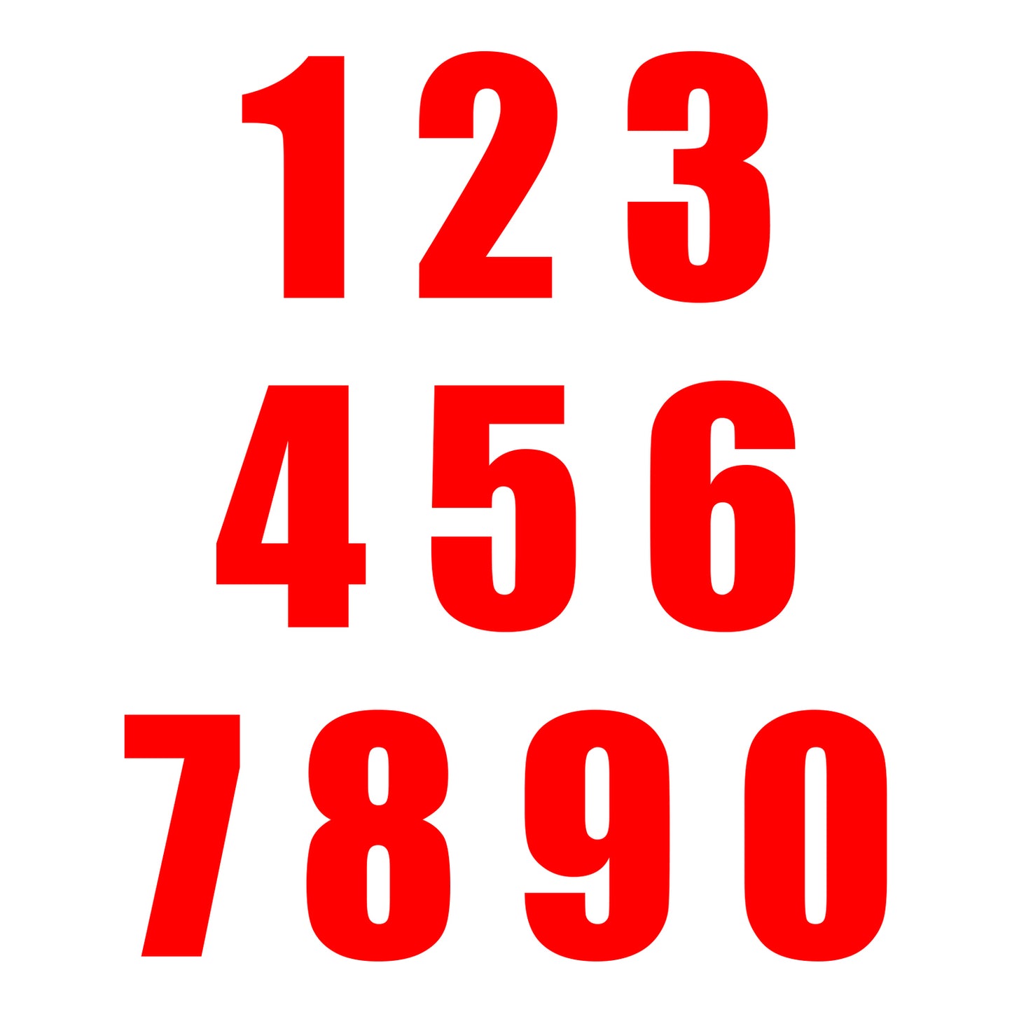 Whites Race Number - Red #7 (10 Pack)