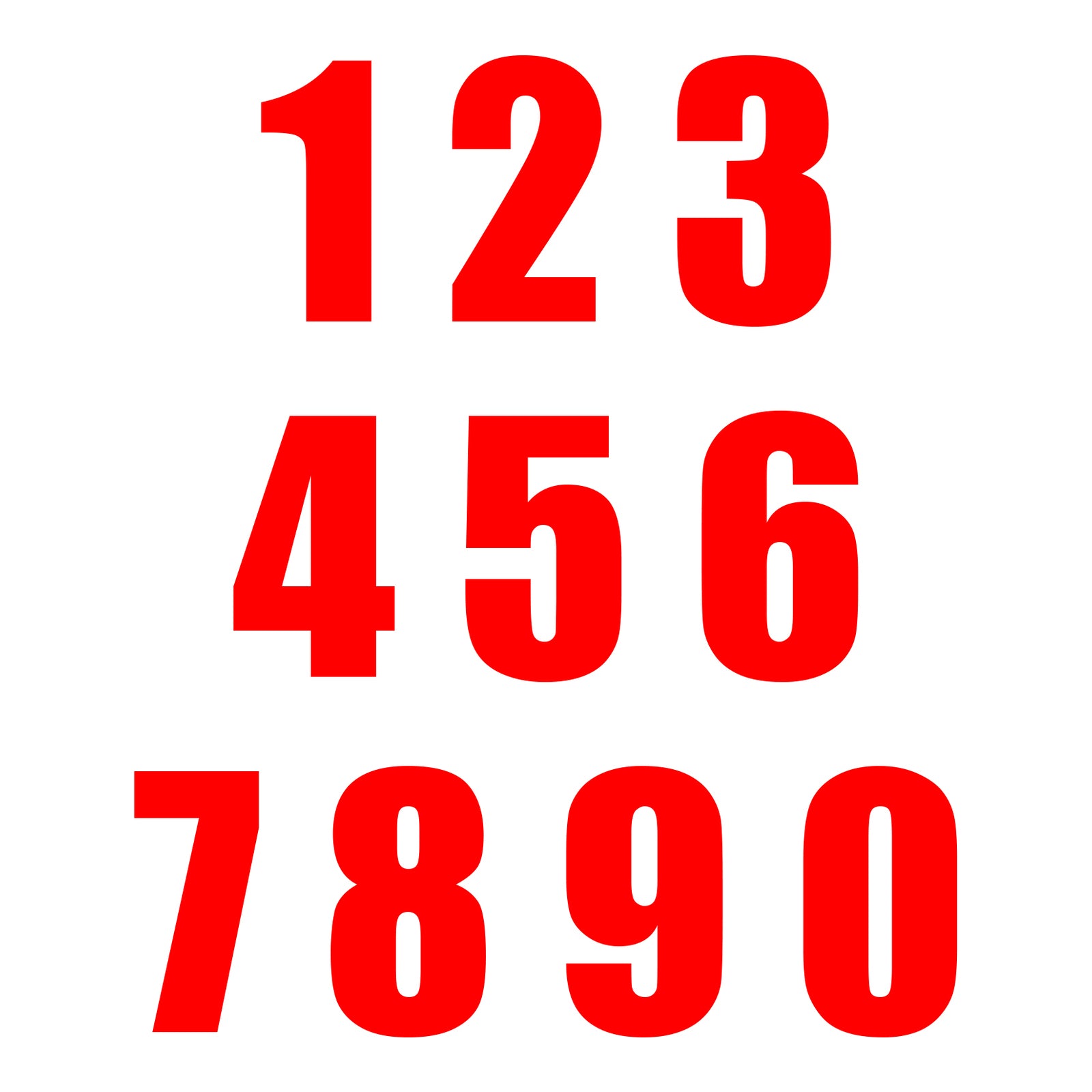 Whites Race Number - Red #7 (10 Pack)
