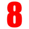 Whites Race Number - Red #8 (10 Pack)