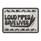 Oxford Garage Metal Sign: Loud Pipes Save Lives