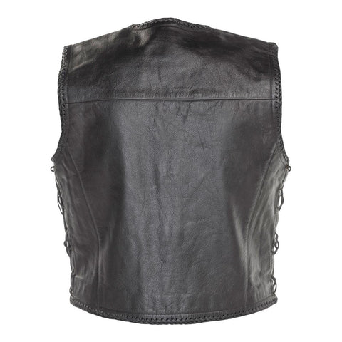 Richa Gilet Sadic Leather Vest with Laces - Black