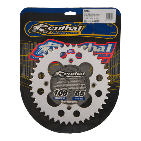Renthal Sprocket Rear Green 43T Alloy 7075 T6 Grooved