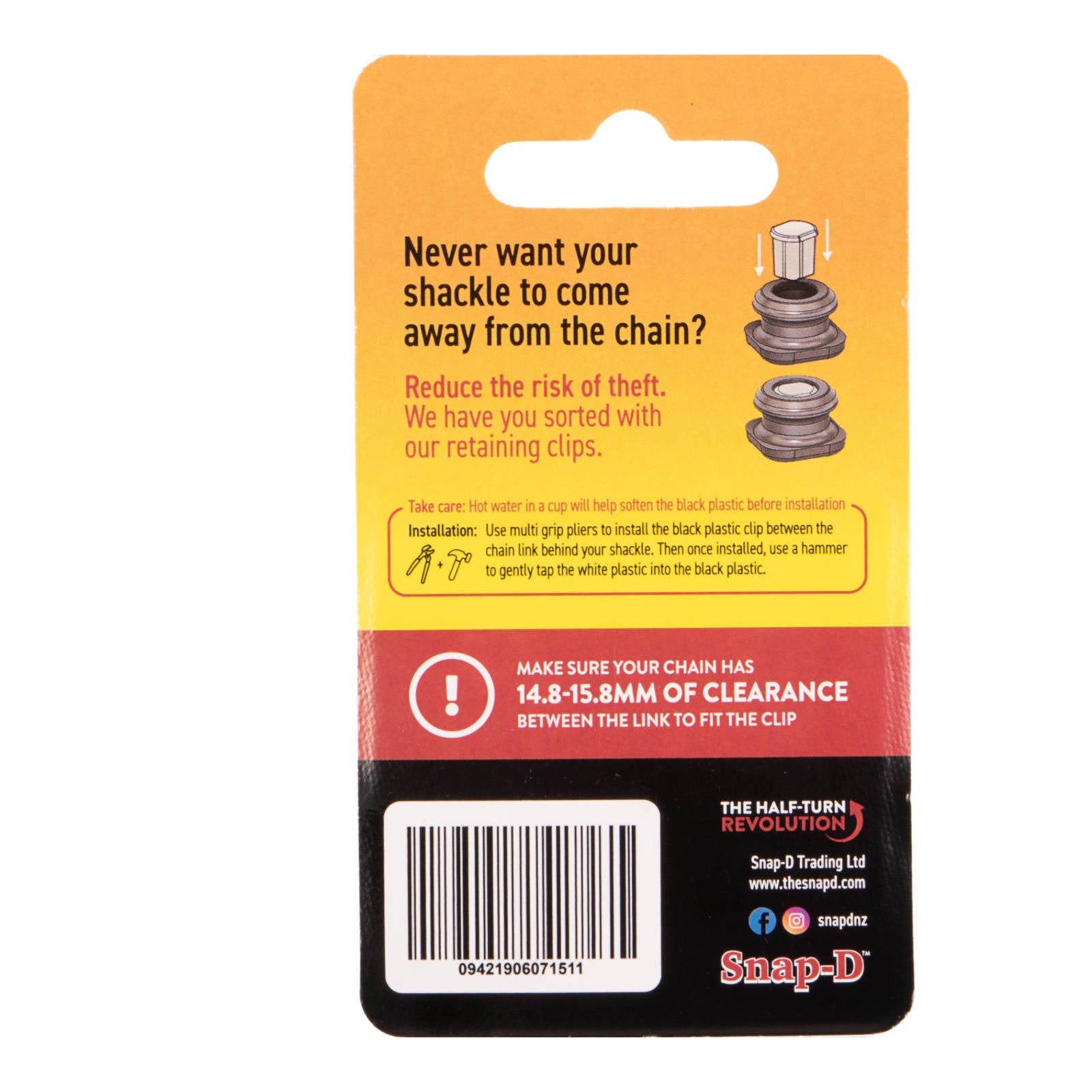 Snap-D 2-pack Anti-Theft Retaining Clip