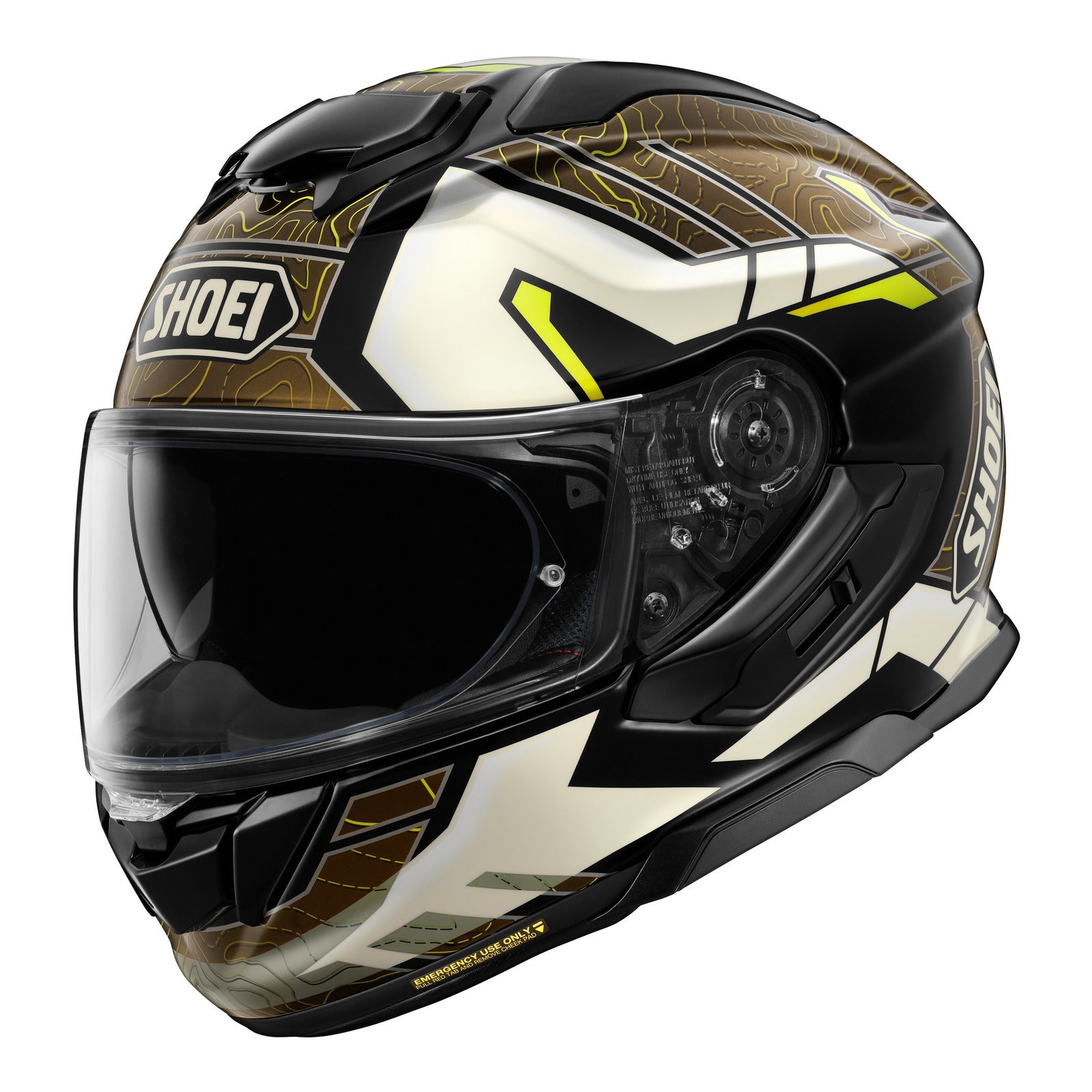 Shoei GT-Air 3 Hike TC11 - White / Brown / Hi-Vis Yellow
