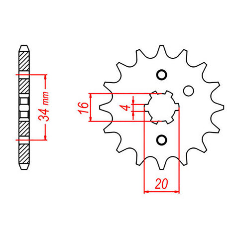 MTX 1263 Steel Front Sprocket #520 (520 Conversion)