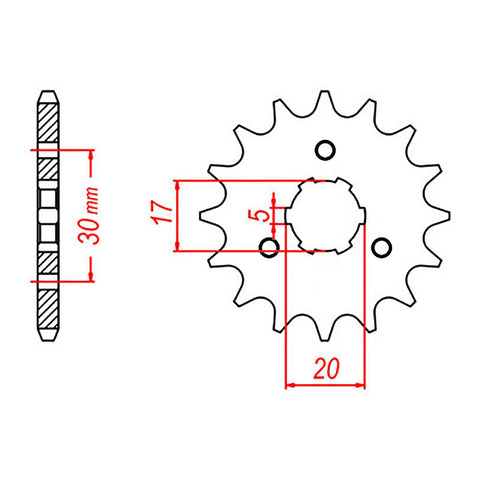 MTX 1324 Steel Front Sprocket #520