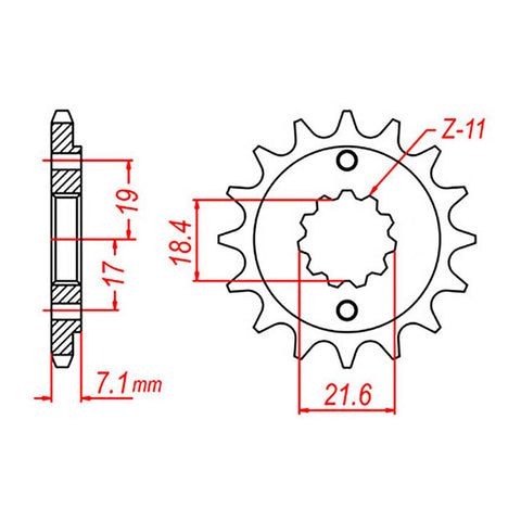 MTX 1321 Hornet Lightweight Steel Front Sprocket #520