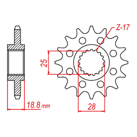 MTX 705 Steel Front Sprocket #520 (520 Conversion)