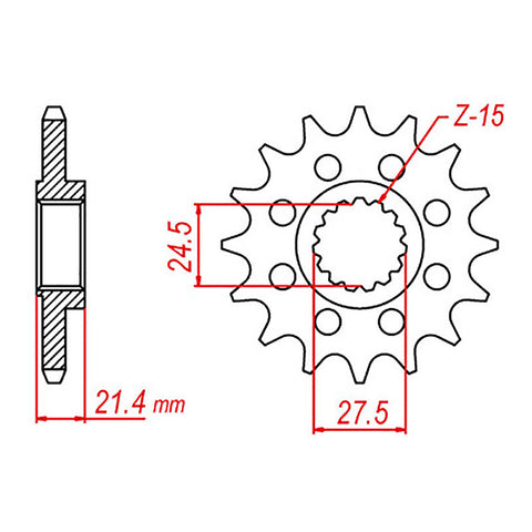 MTX 37600 Steel Front Sprocket #525