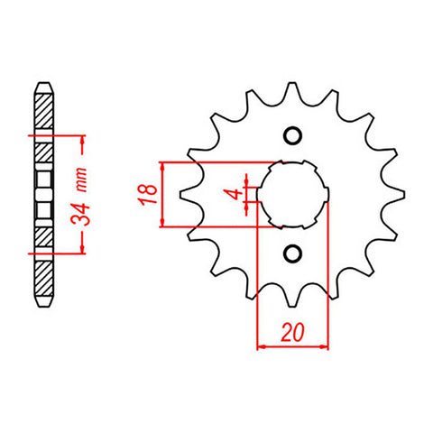 MTX 259 Steel Front Sprocket #428