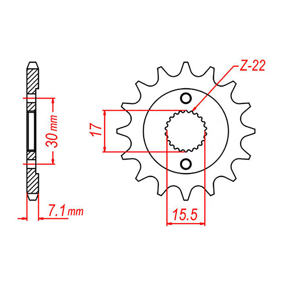 MTX 1257 Steel Front Sprocket #428