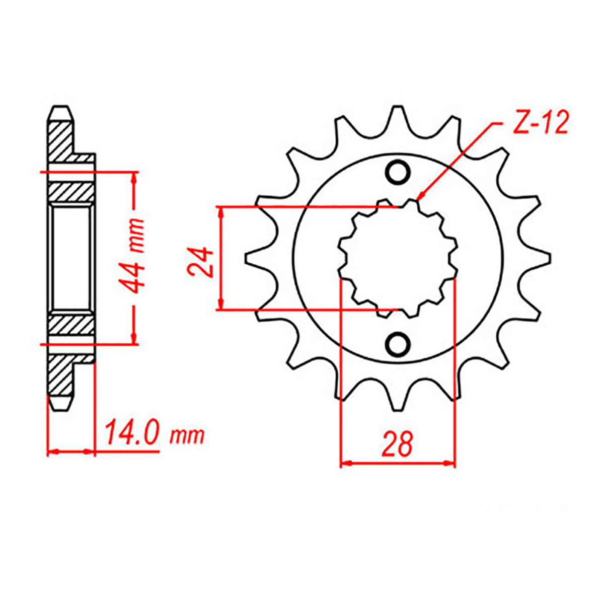 MTX 1372 Steel Front Sprocket #525