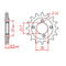 MTX 1309 Steel Front Sprocket #520