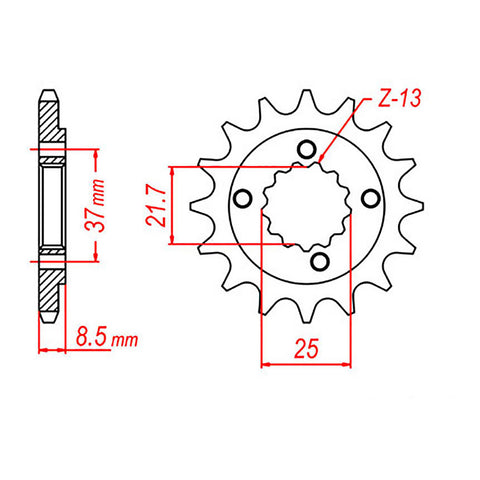MTX 1309 Steel Front Sprocket #520