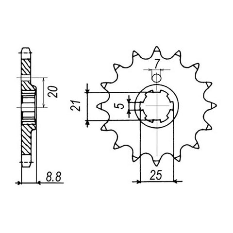 MTX 507 (2) Steel Front Sprocket #520