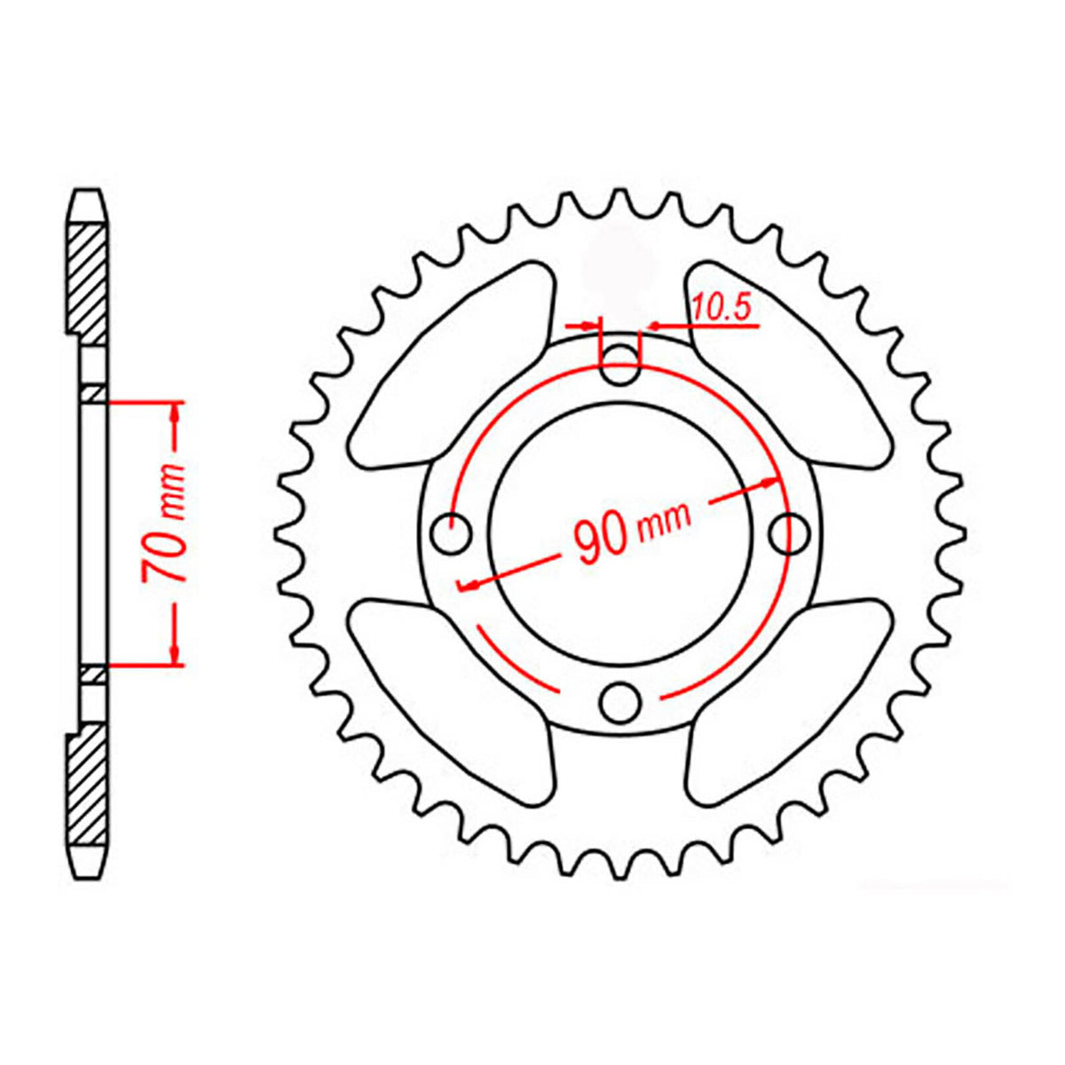MTX 264 Steel Rear Sprocket #428