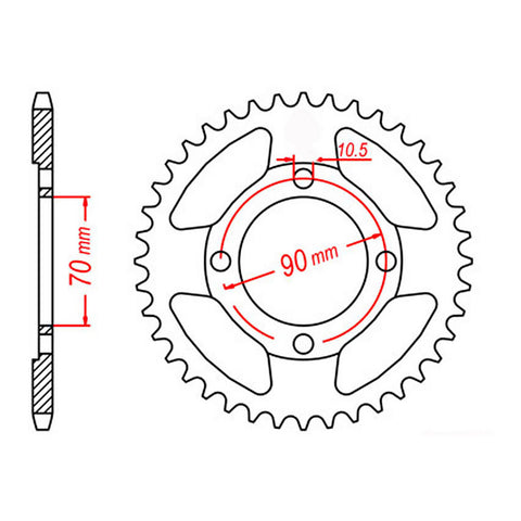 MTX 264 Steel Rear Sprocket #428