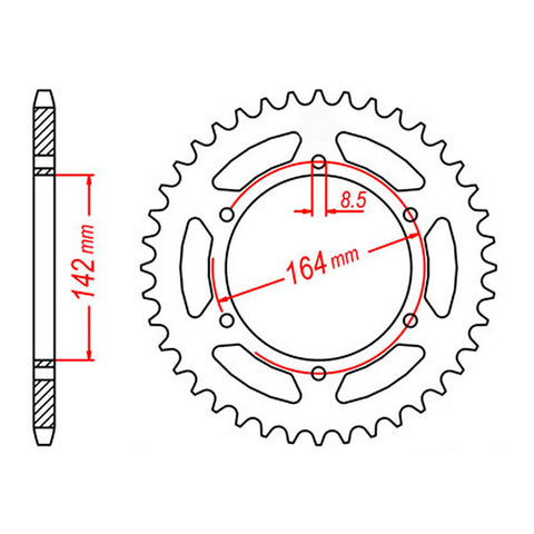 MTX 1074 Steel Rear Sprocket #525