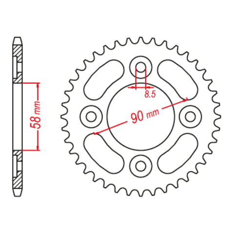 MTX 1212 STEEL REAR SPROCKET #428