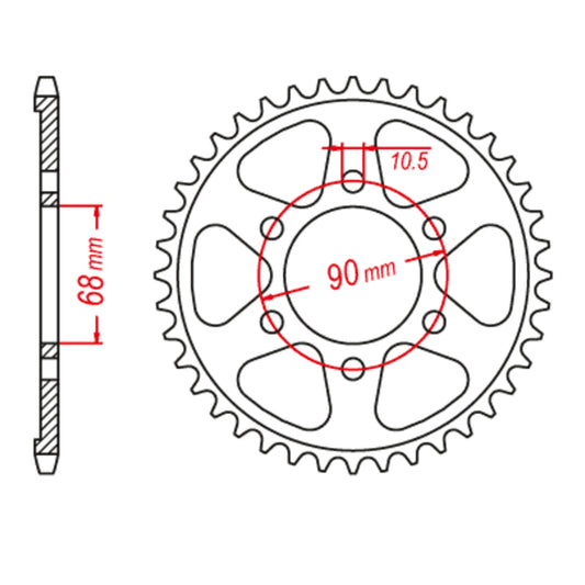 MTX 1224 Steel Rear Sprocket #520 (36T)