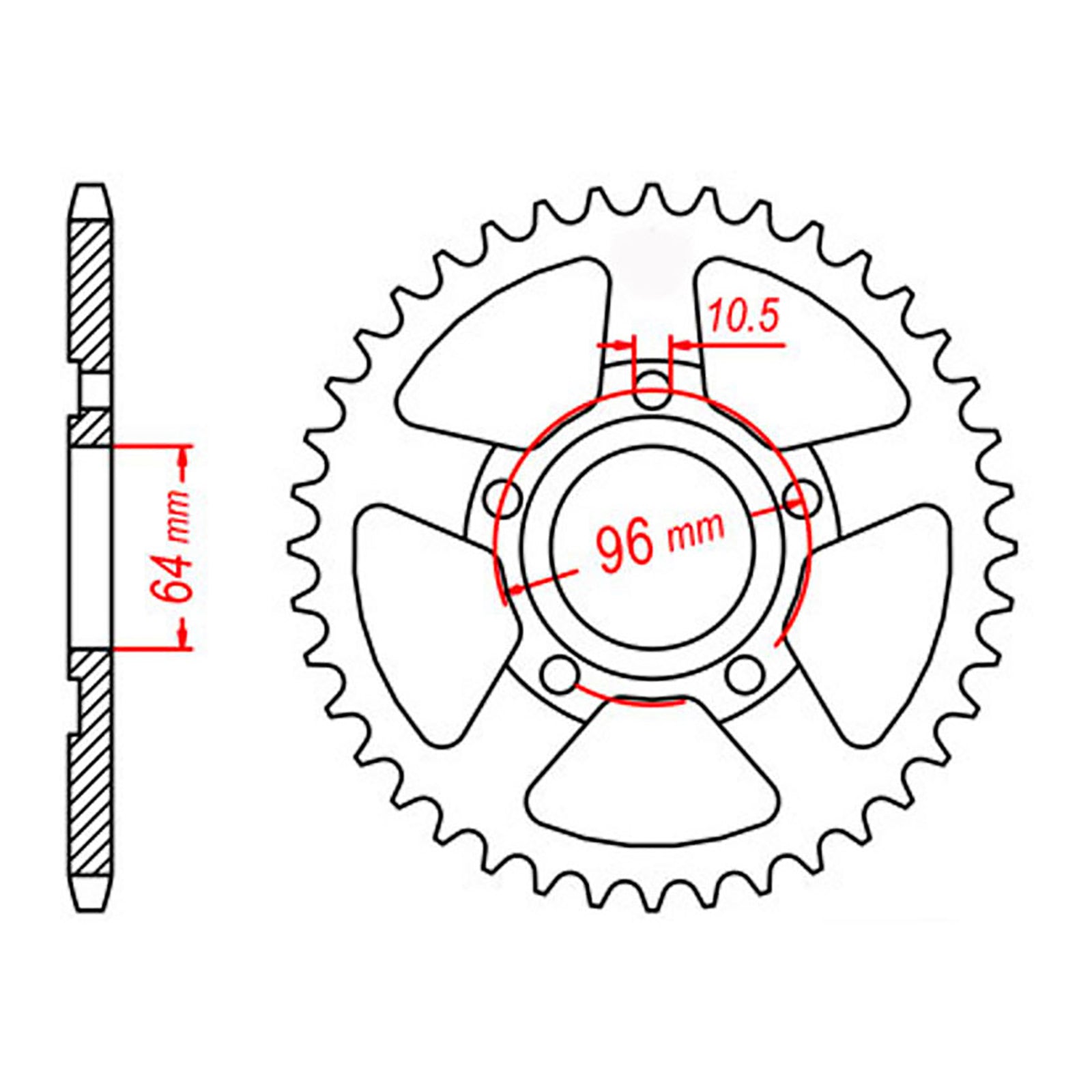 MTX 242 Steel Rear Sprocket #428