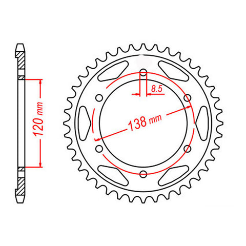 MTX 312 Steel Rear Sprocket #525