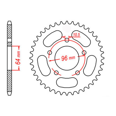 MTX 254 Steel Rear Sprocket #520
