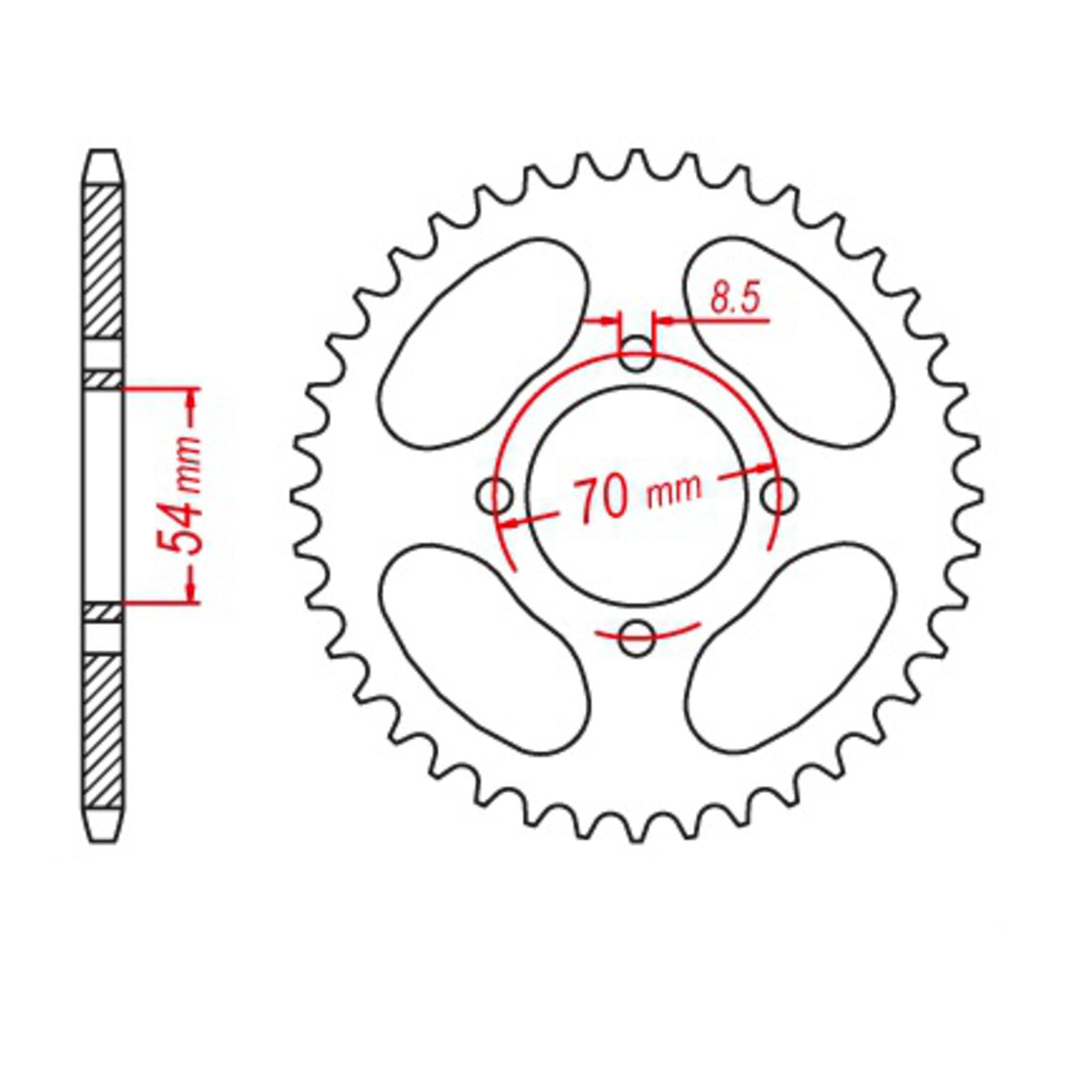 Sprocket Rear OE Steel 262 40T #428