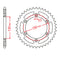 MTX 251 Hornet Lightweight Steel Rear Sprocket #520