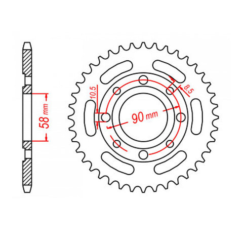 MTX 279 (3) Steel Rear Sprocket #520