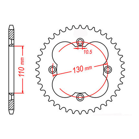 MTX 1350 Steel Rear Sprocket #520