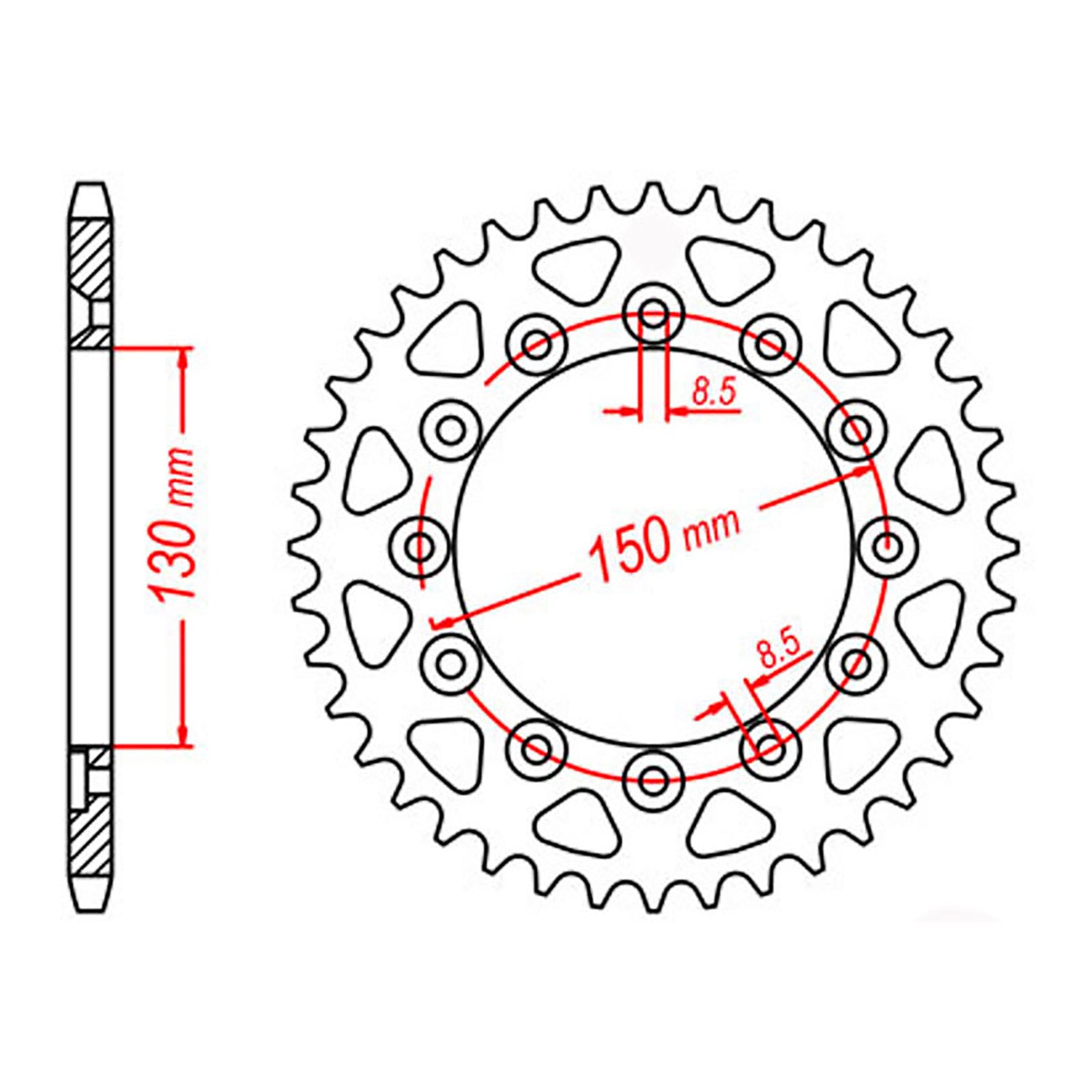 MTX 245/2 Steel Rear Sprocket #520
