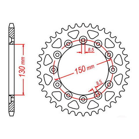 MTX 245/2 Steel Rear Sprocket #520